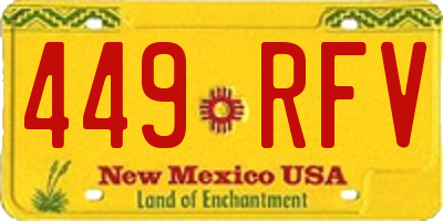 NM license plate 449RFV