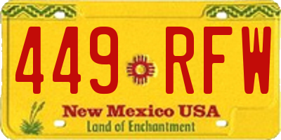 NM license plate 449RFW