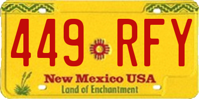 NM license plate 449RFY