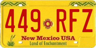 NM license plate 449RFZ