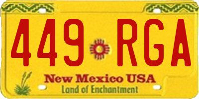 NM license plate 449RGA