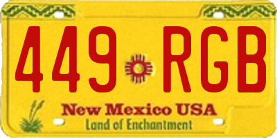 NM license plate 449RGB