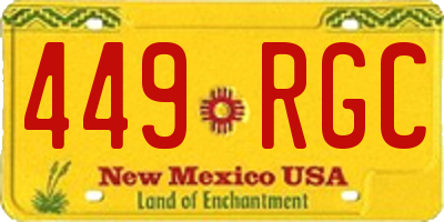 NM license plate 449RGC