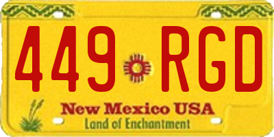 NM license plate 449RGD