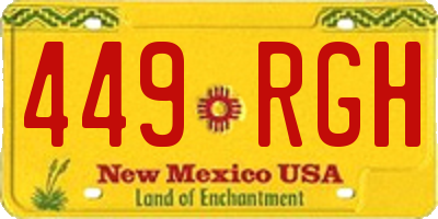 NM license plate 449RGH