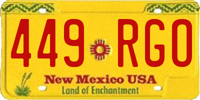 NM license plate 449RGO