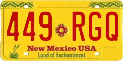 NM license plate 449RGQ