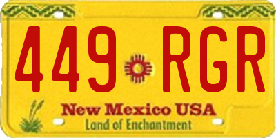 NM license plate 449RGR