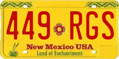 NM license plate 449RGS
