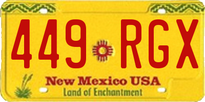 NM license plate 449RGX