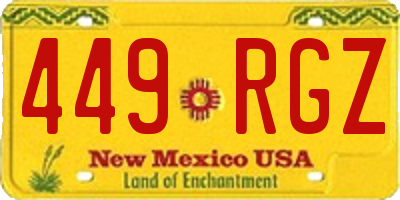 NM license plate 449RGZ
