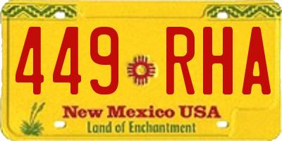 NM license plate 449RHA