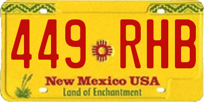 NM license plate 449RHB