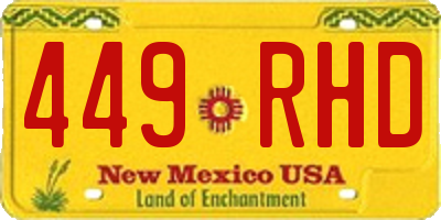 NM license plate 449RHD