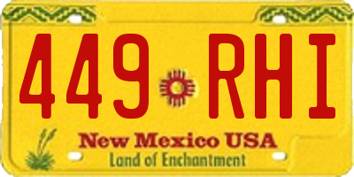 NM license plate 449RHI