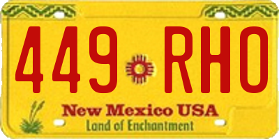 NM license plate 449RHO
