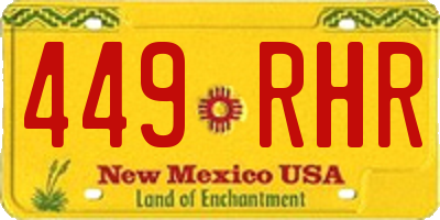 NM license plate 449RHR