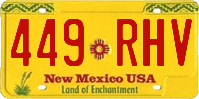 NM license plate 449RHV