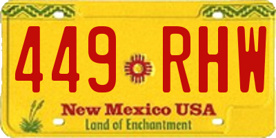 NM license plate 449RHW