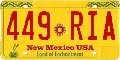 NM license plate 449RIA