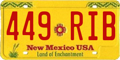 NM license plate 449RIB