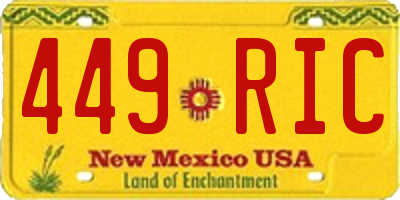 NM license plate 449RIC