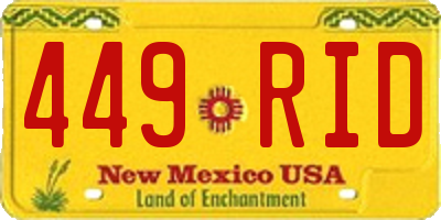 NM license plate 449RID