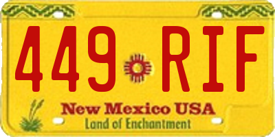 NM license plate 449RIF