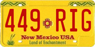 NM license plate 449RIG