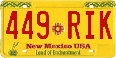 NM license plate 449RIK