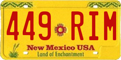NM license plate 449RIM