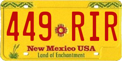 NM license plate 449RIR