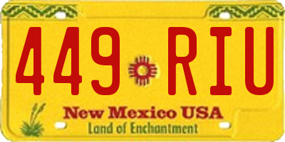 NM license plate 449RIU