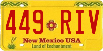NM license plate 449RIV