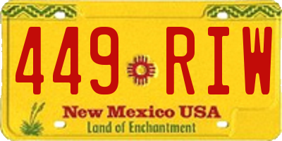 NM license plate 449RIW