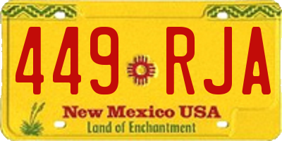 NM license plate 449RJA