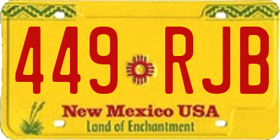 NM license plate 449RJB