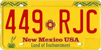 NM license plate 449RJC