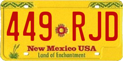 NM license plate 449RJD