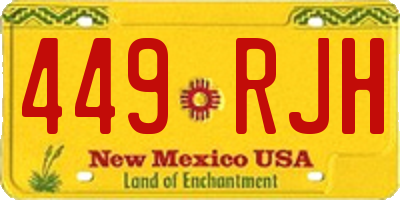 NM license plate 449RJH