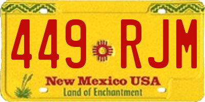 NM license plate 449RJM