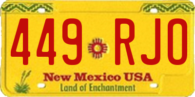 NM license plate 449RJO