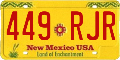 NM license plate 449RJR