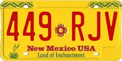 NM license plate 449RJV