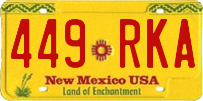 NM license plate 449RKA