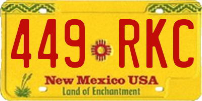 NM license plate 449RKC