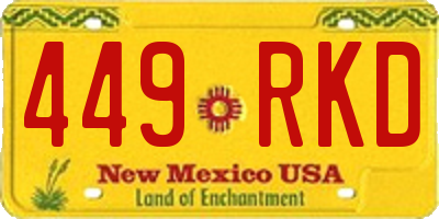 NM license plate 449RKD