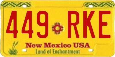 NM license plate 449RKE