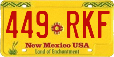 NM license plate 449RKF