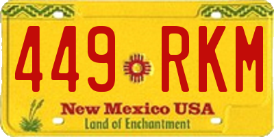 NM license plate 449RKM
